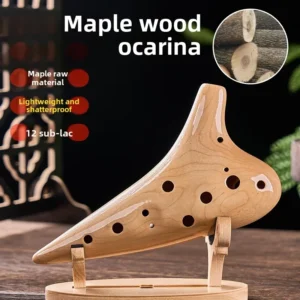 Solid Wood AC Tune 12 Hole Pottery Flute Alto Beginner Introduction Professional Adult Wooden Folk Musical Instruments Ocarina